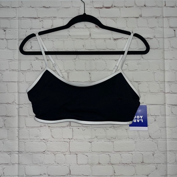 ✨JoyLab Womens Black and White Bralette Activewear Sports Bra Size Large NEW - Picture 1 of 4